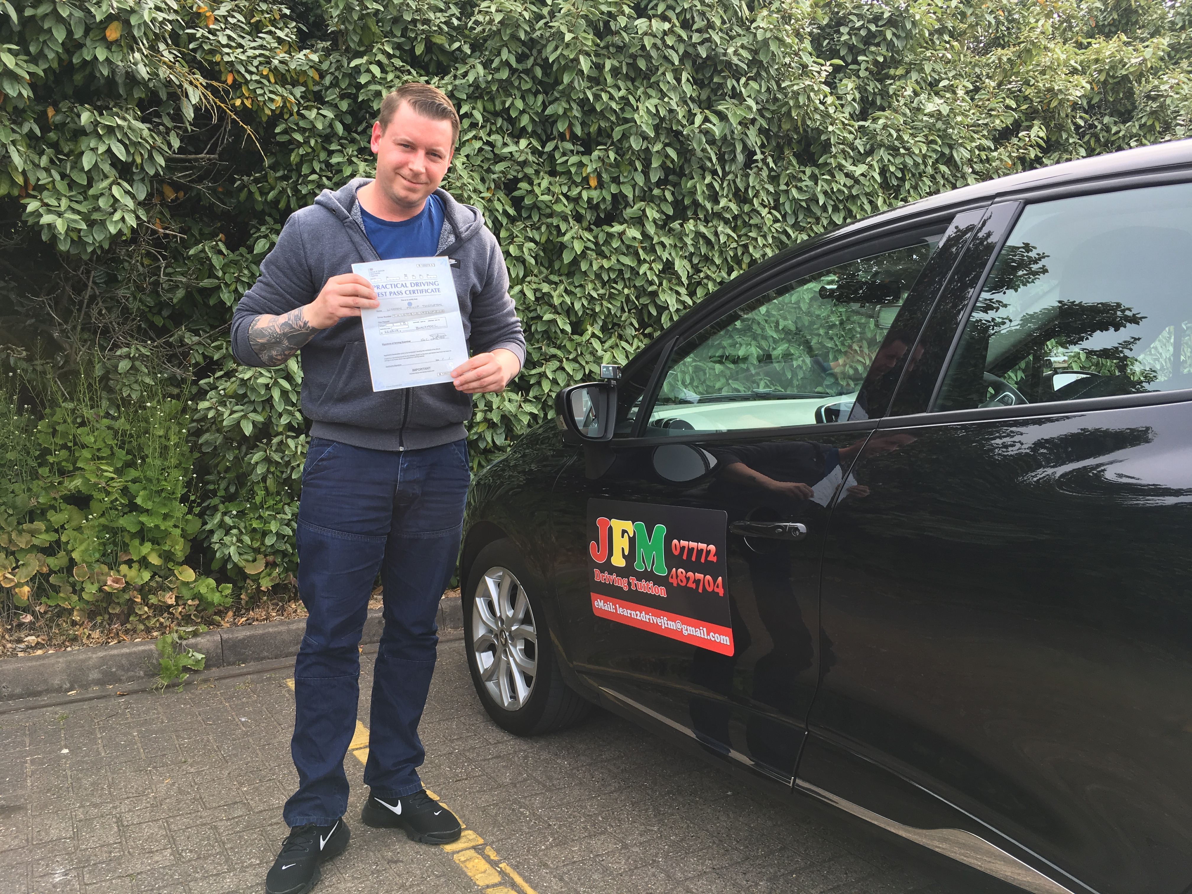 Warren Thistleton driving test pass with JFM Driving Tuition