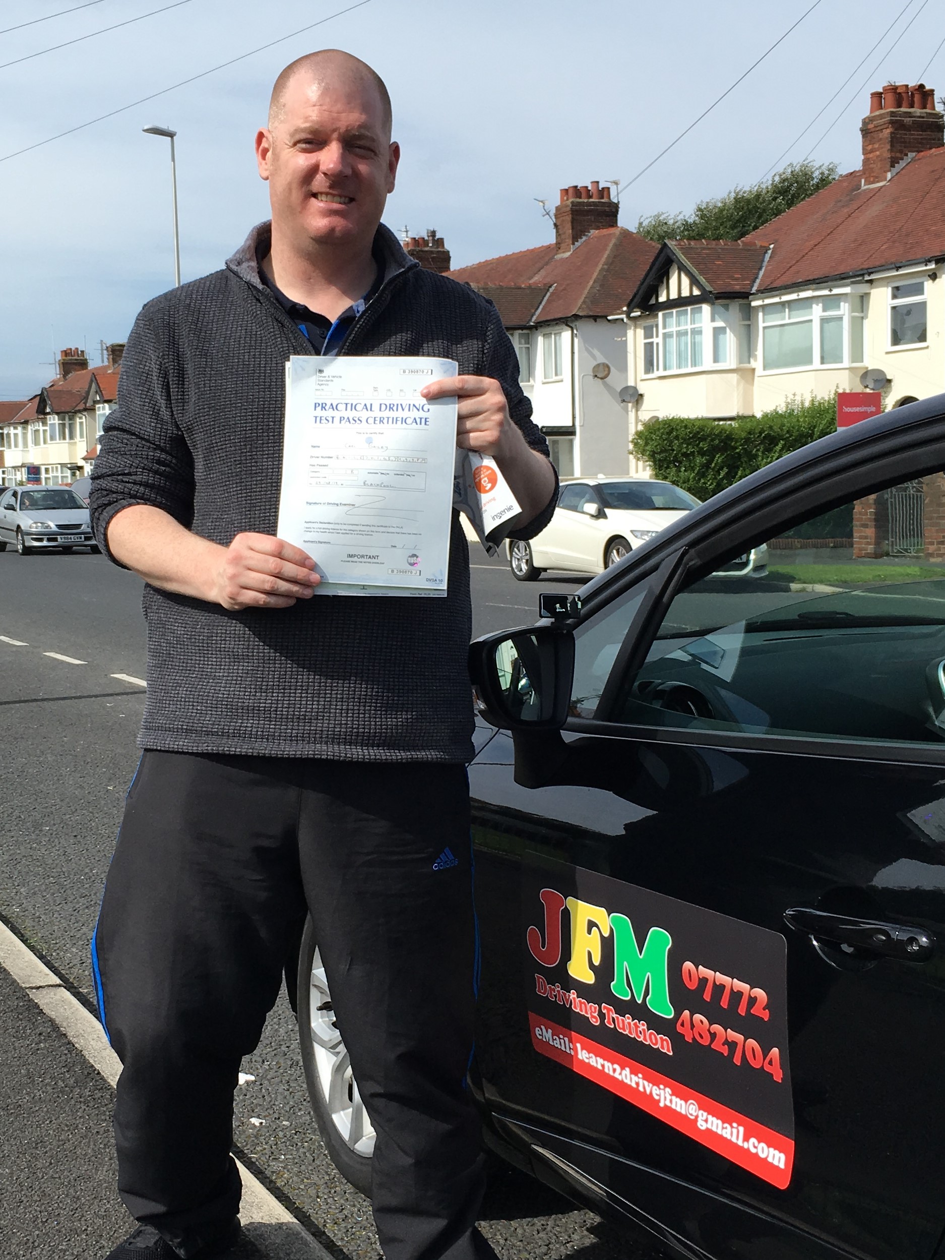 Carl Bailey 1st time pass driving test 29 Aug 19 with JFM Driving Tuition