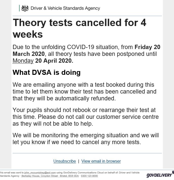 DVSA theorytest 19mar20